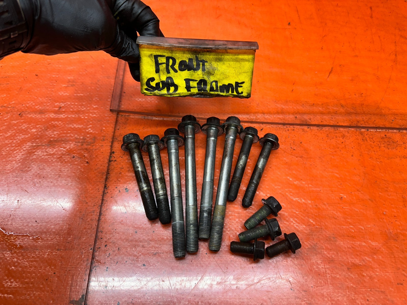 04-08 ACURA TSX 4D K24A2 FRONT ENGINE CRADLE SUBFRAME BOLTS HARDWARE OEM 34210