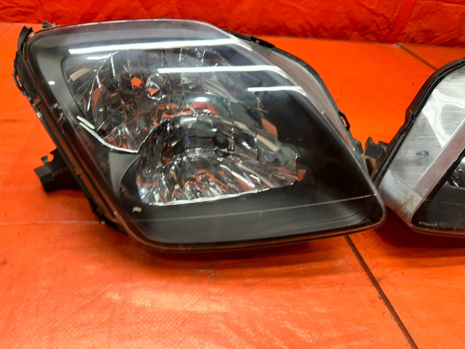 97 01 HONDA PRELUDE 2.2L BLACK HOUSING AFTERMARKET LEFT RIGHT HEADLIGHTS #33612