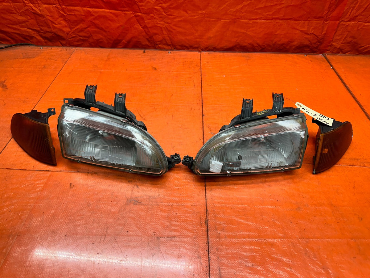 1992-1995 HONDA CIVIC 2D 3D HEADLIGHTS CORNER LIGHTS PAIR SET OEM #3330