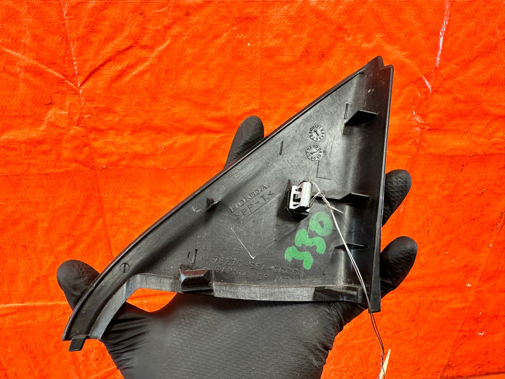 04 08 ACURA TSX LEFT DRIVER FRONT INSIDE DOOR MIRROR COVER TRIM OEM #3304