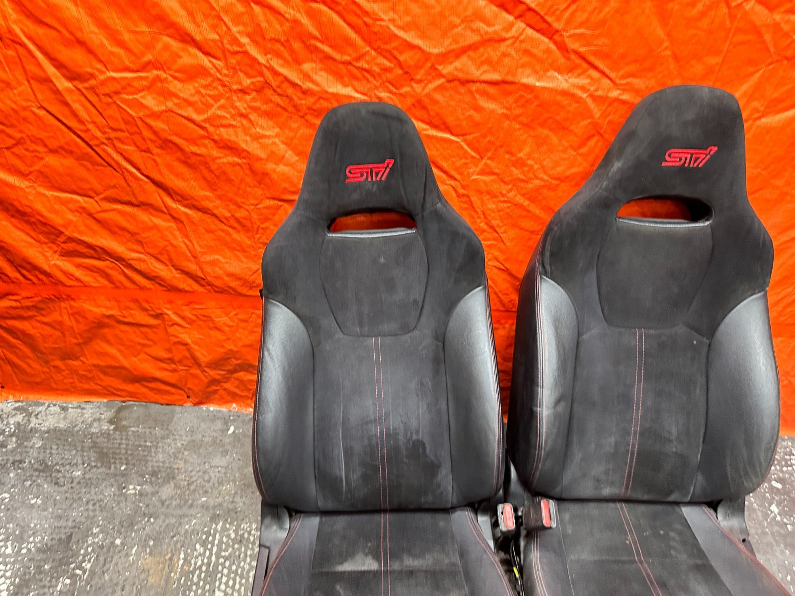 08-14 SUBARU IMPREZA WRX STI FRONT SEATS PAIR DRIVER PASSENGER OEM #7412