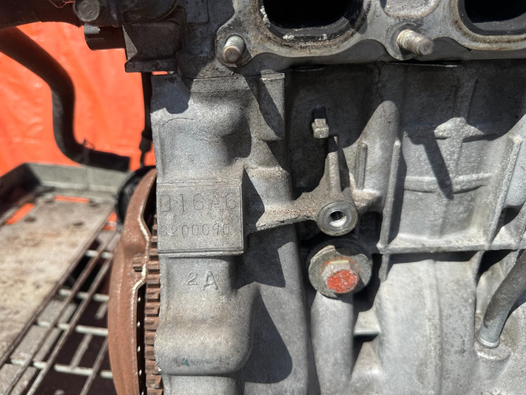 88 91 HONDA CIVIC SI   D16A6 D16A D16   ENGINE MOTOR LONG BLOCK   COMP TEST 1806