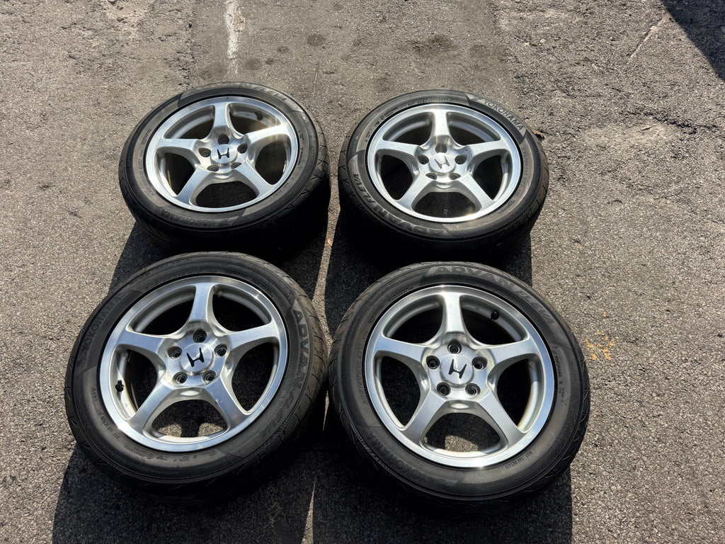 00 09 HONDA S2000   AP1 WHEELS RIMS W/ YOKOHOMA ADVAN FLEVA TIRES OEM #3370