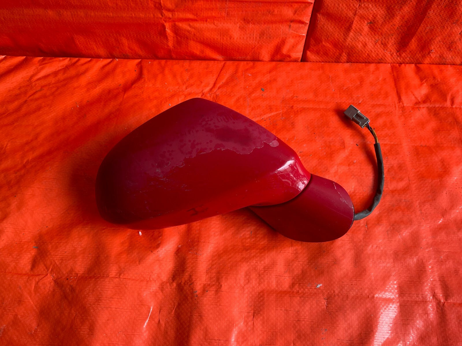 00 09 HONDA S2000   PASSENGER RIGHT SIDE VIEW MIRROR   RED FADED   3 PIN   OEM 0