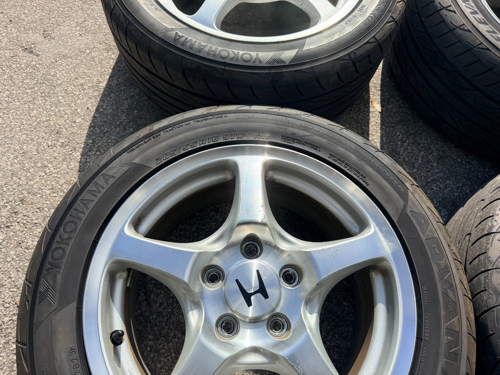 00 09 HONDA S2000   AP1 WHEELS RIMS W/ YOKOHOMA ADVAN FLEVA TIRES OEM #3378