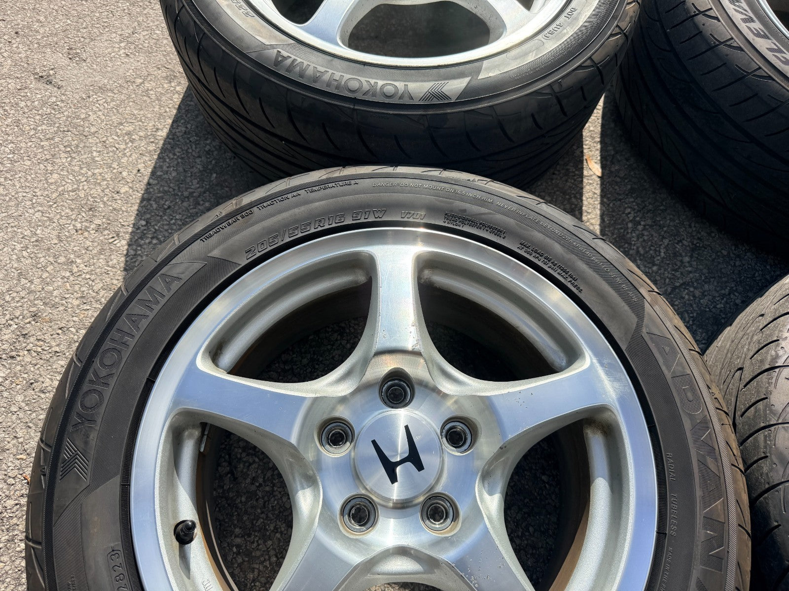 00 09 HONDA S2000   AP1 WHEELS RIMS W/ YOKOHOMA ADVAN FLEVA TIRES OEM #3378