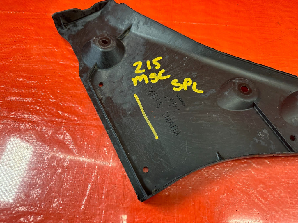 14 20 INFINITI Q50   SPLASH SHIELD TUNNEL STAY BRACKET RIGHT REAR   OEM #2159