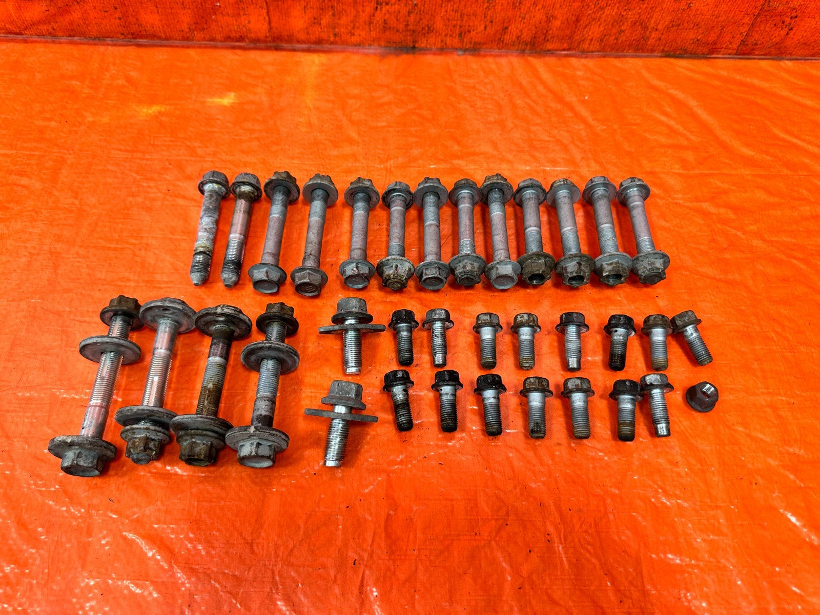 08 15 INFINITI G37 Q60   REAR TRAILING ARM CASTER CAMBER BOLTS HARDWARE OEM 3201