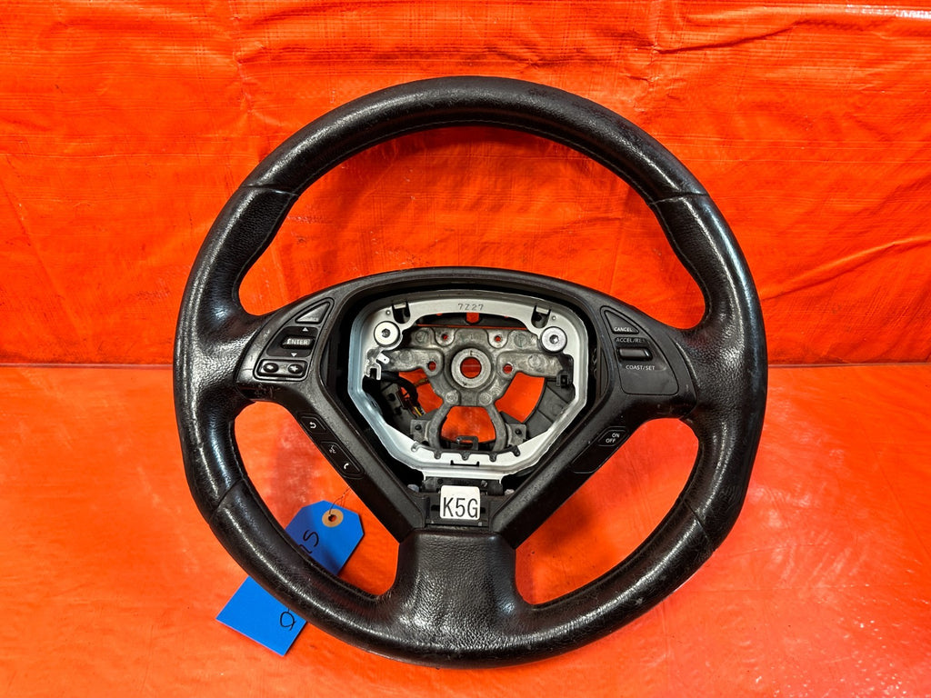 08 15 INFINITI G37 & Q60 2D COUPE   STEERING WHEEL   BLACK LEATHER WRAP OEM 32012