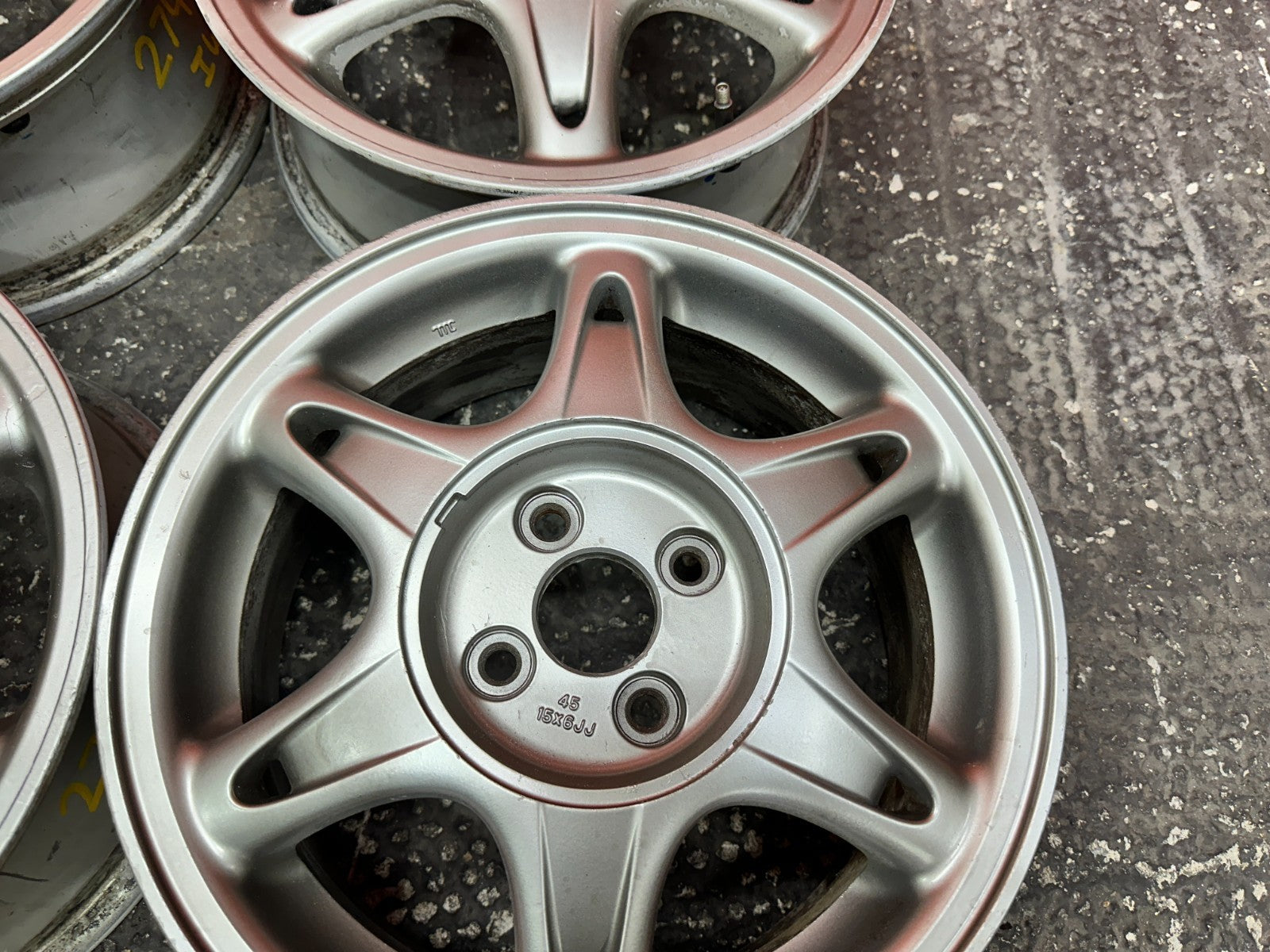 94 01 ACURA INTEGRA SNOWFLAKE WHEELS RIMS OEM FACTORY OE #27415