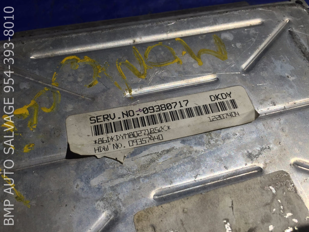 OEM 2000 OLDSMOBILE ALERO ECU 09380717 DKDY ENGINE COMPUTER BRAIN ECM #11121