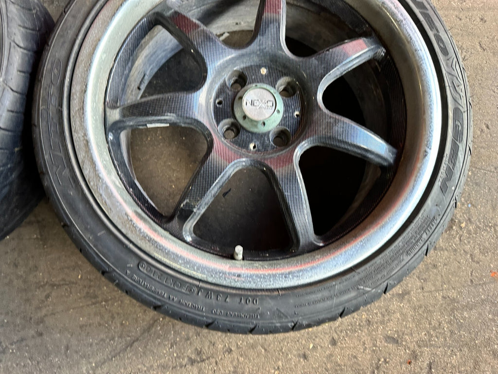 88 91 HONDA CRX   4x100   17x7   NEX O NEX 0 RACING WHEELS W/ NITTO TIRES   27716