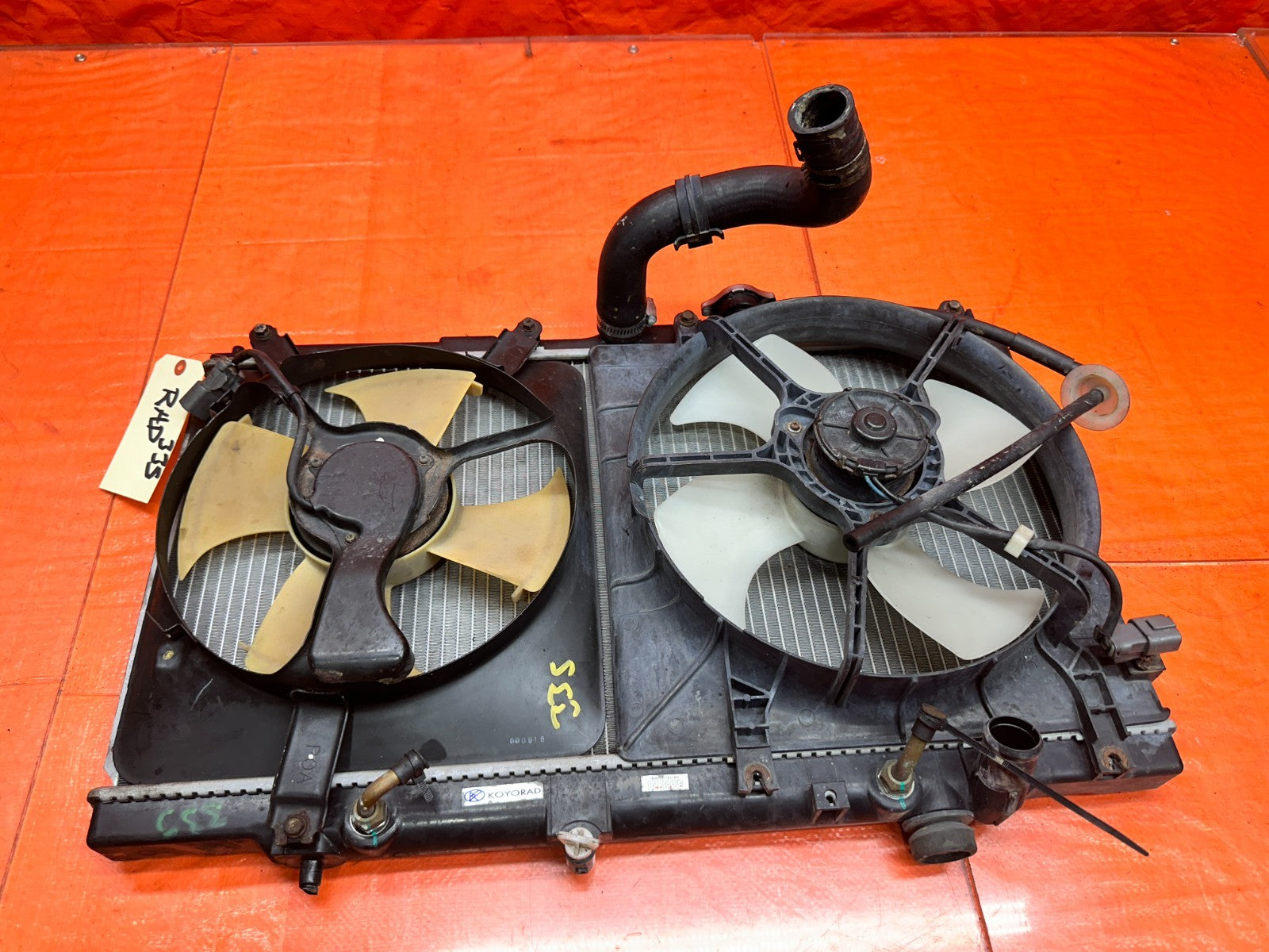 97 01 HONDA PRELUDE 2.2L MT MANUAL RADIATOR CONDENSER COOLING FANS OEM #3360