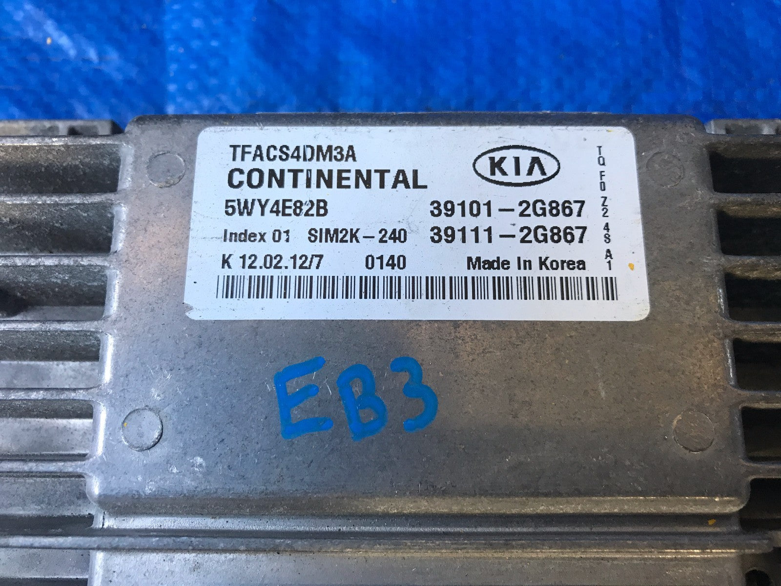OEM 2011 2012 2013 KIA OPTIMA ENGINE COMPUTER ECU ECM EBX   39101 2G8671