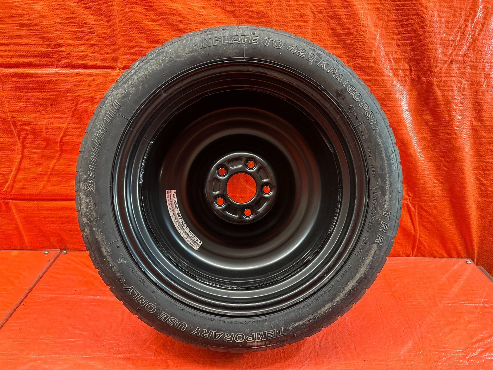 08 15 LANCER EVOLUTION X EVO 10   EMERGENCY SPARE BACK UP TIRE WHEEL RIM OEM 2179