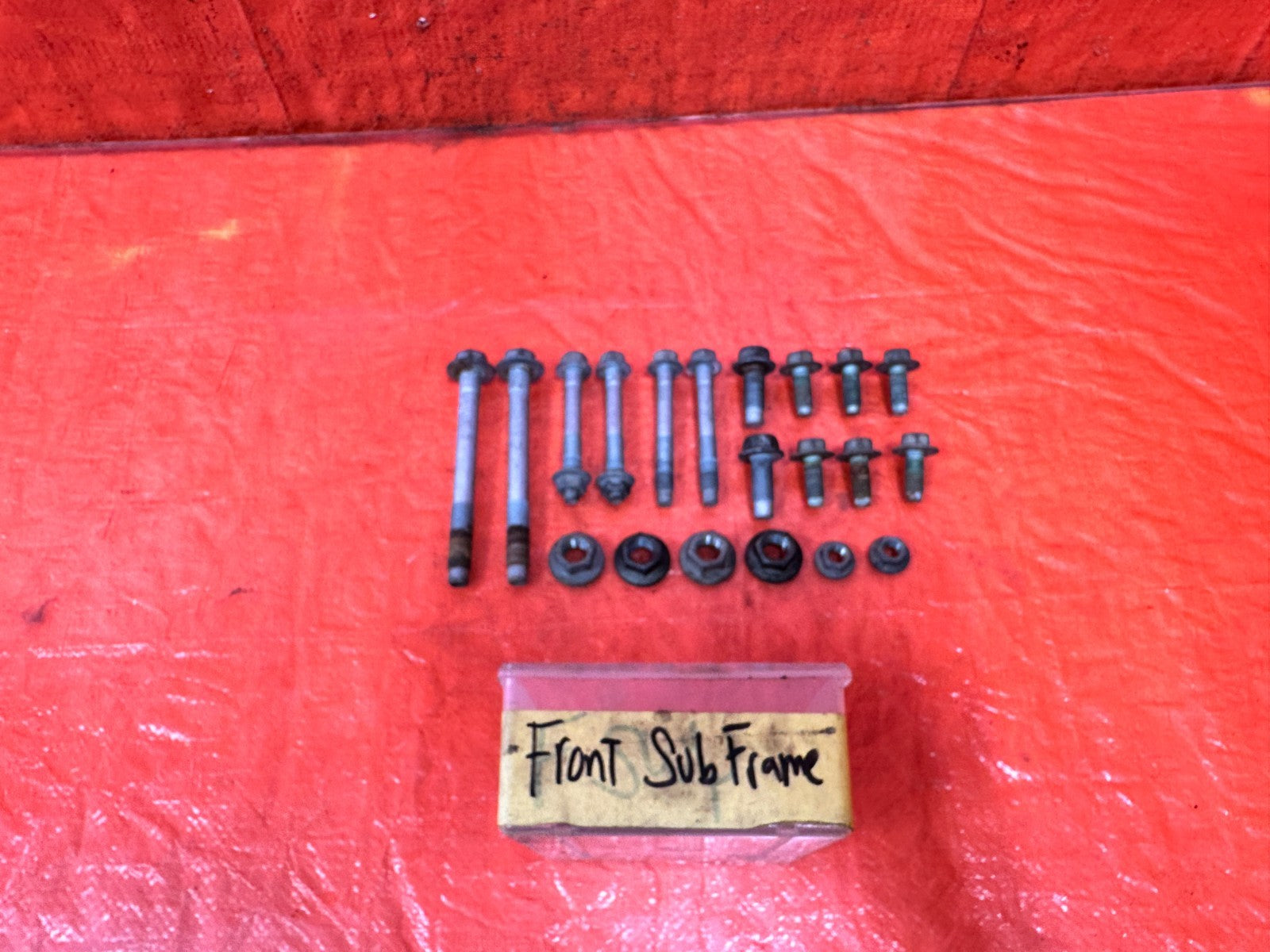14 15 INFINITI Q50 3.7L   FRONT SUBFRAME CROSSMEMBER K FRAME BOLTS   OEM 3130
