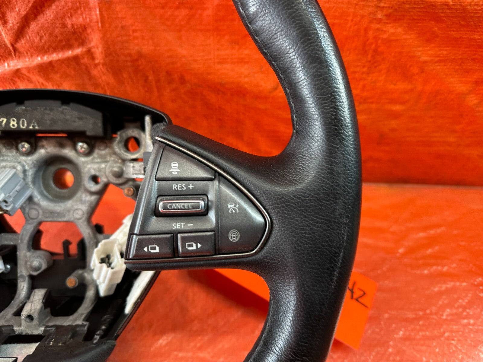 2017 17 INFINITI Q50 RED SPORT 400 RWD   STEERING WHEEL   NON HEATED   OEM #2424