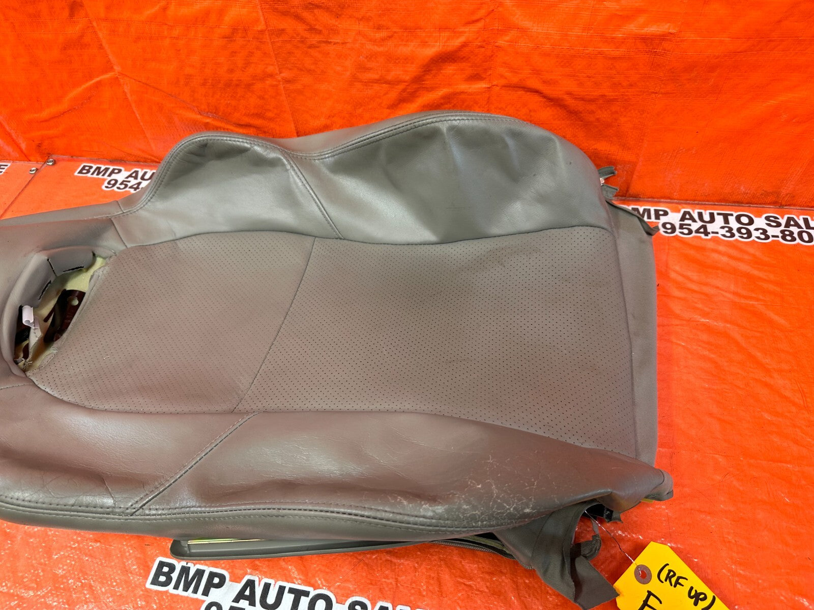 02 04 ACURA RSX   GRAY   RIGHT FRONT UPPER SEAT SKIN LEATHER COVER OEM 25410