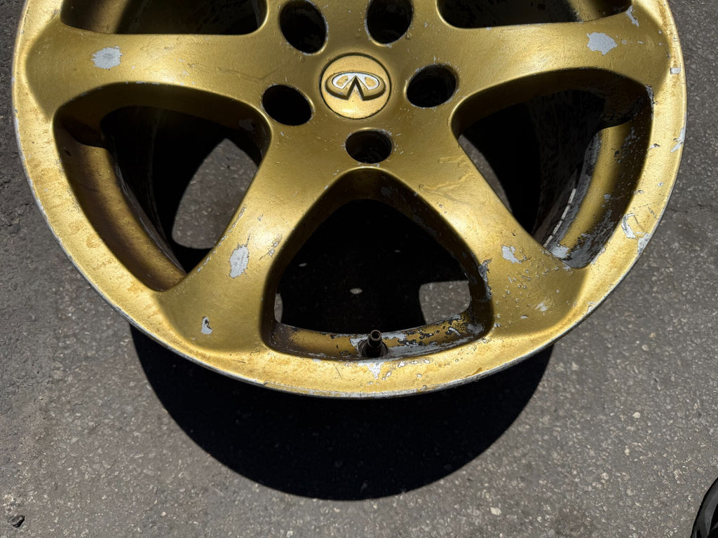 03 07 INFINITI G35 COUPE REAR FACTORY WHEEL RIM 6 SPOKE 17X8 OEM FACTORY #298 11