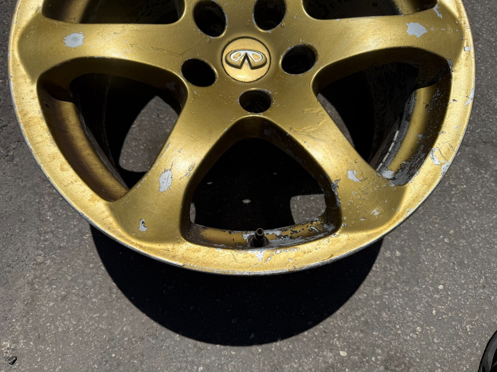 03 07 INFINITI G35 COUPE REAR FACTORY WHEEL RIM 6 SPOKE 17X8 OEM FACTORY #298 11