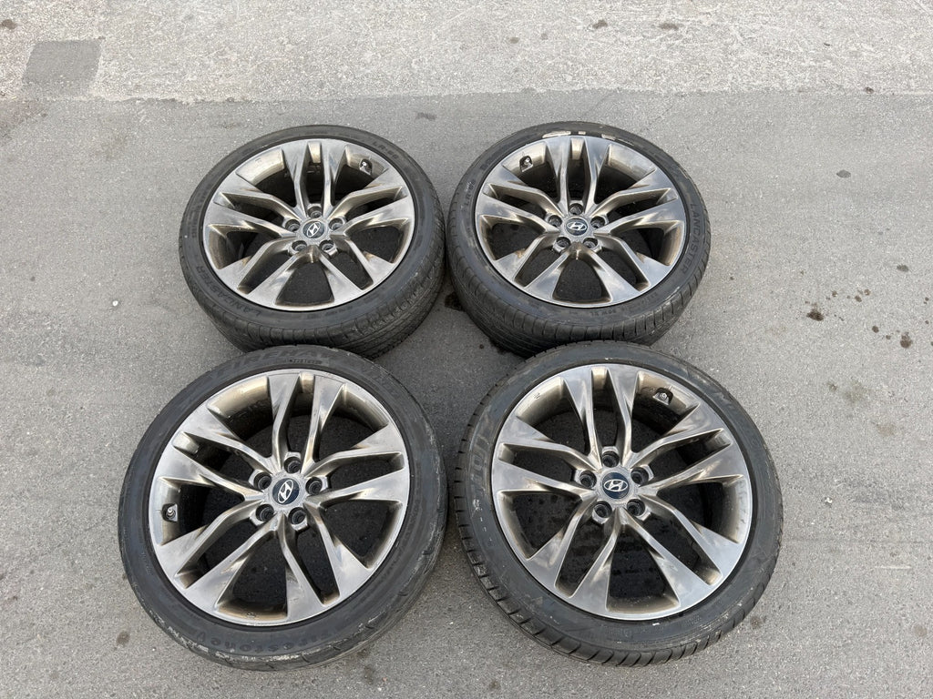 13 16 HYUNDAI GENESIS COUPE   19 INCH R SPEC WHEELS W TIRES   FRONT REAR OEM 2990