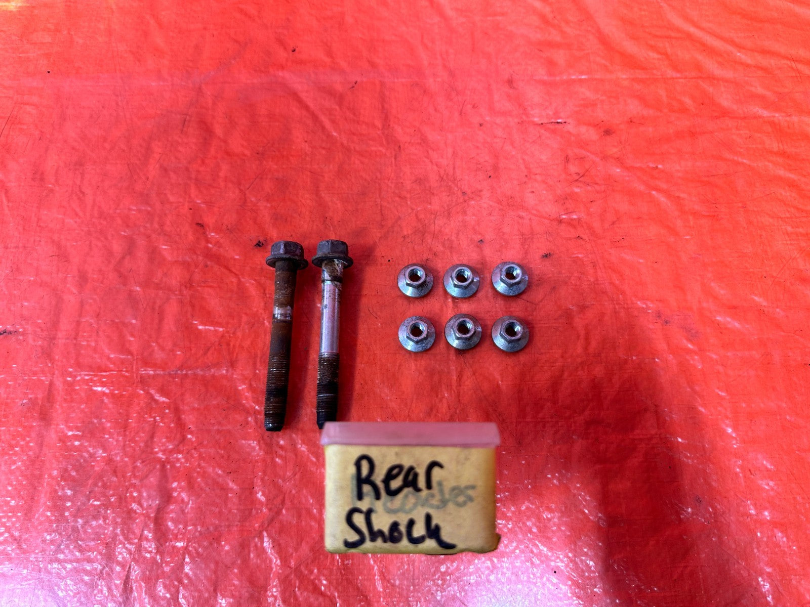 14 15 INFINITI Q50 3.7L   REAR SHOCK STRUT BOLTS NUTS HARDWARE   OEM 3130