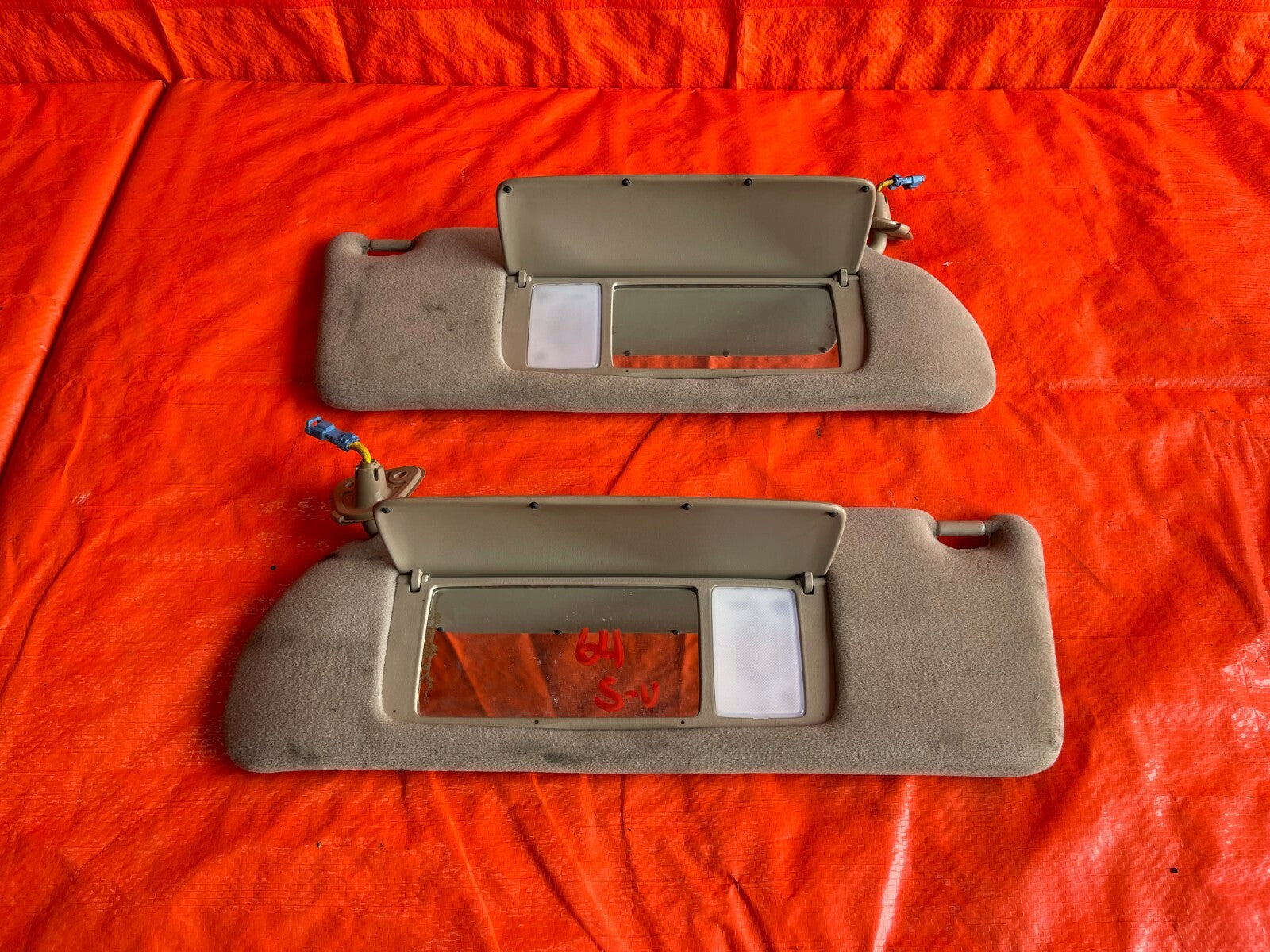 92 94 LEXUS SC300 SC400   SUN VISOR SET   LEFT AND RIGHT   TAN COLOR   OEM #647