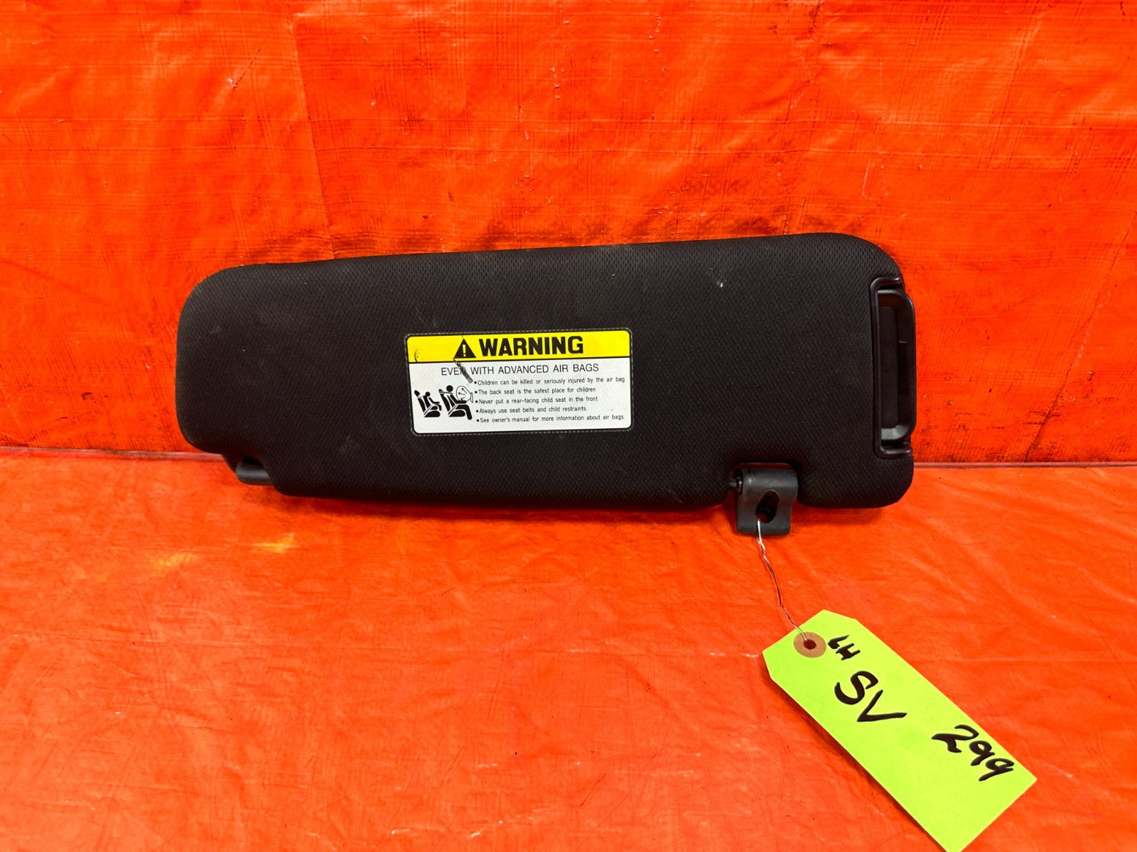 13 16 HYUNDAI GENESIS COUPE   DRIVER LEFT SUN VISOR   W/O SUNROOF BLACK OEM #2991