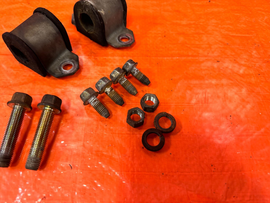 90 93 MAZDA MX 5 MIATA FRONT SWAY STABILIZER BRACKETS W BOLTS & BUSHINGS OEM 2675