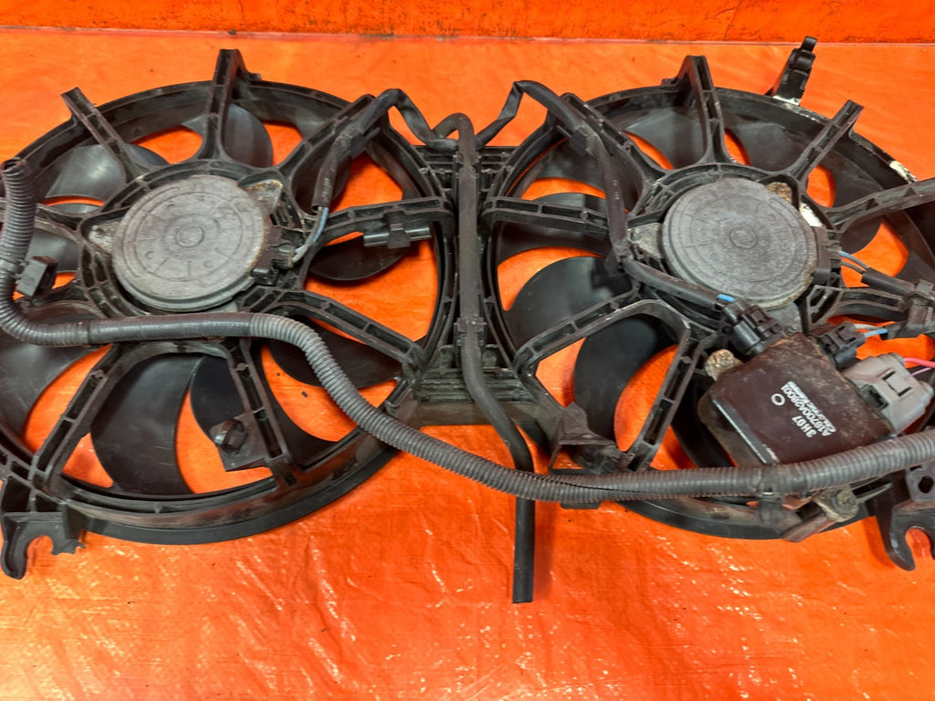 08 15 INFINITI G37 Q60 3.7L RADIATOR COOLING FANS SHROUD WITH MODULE #3296