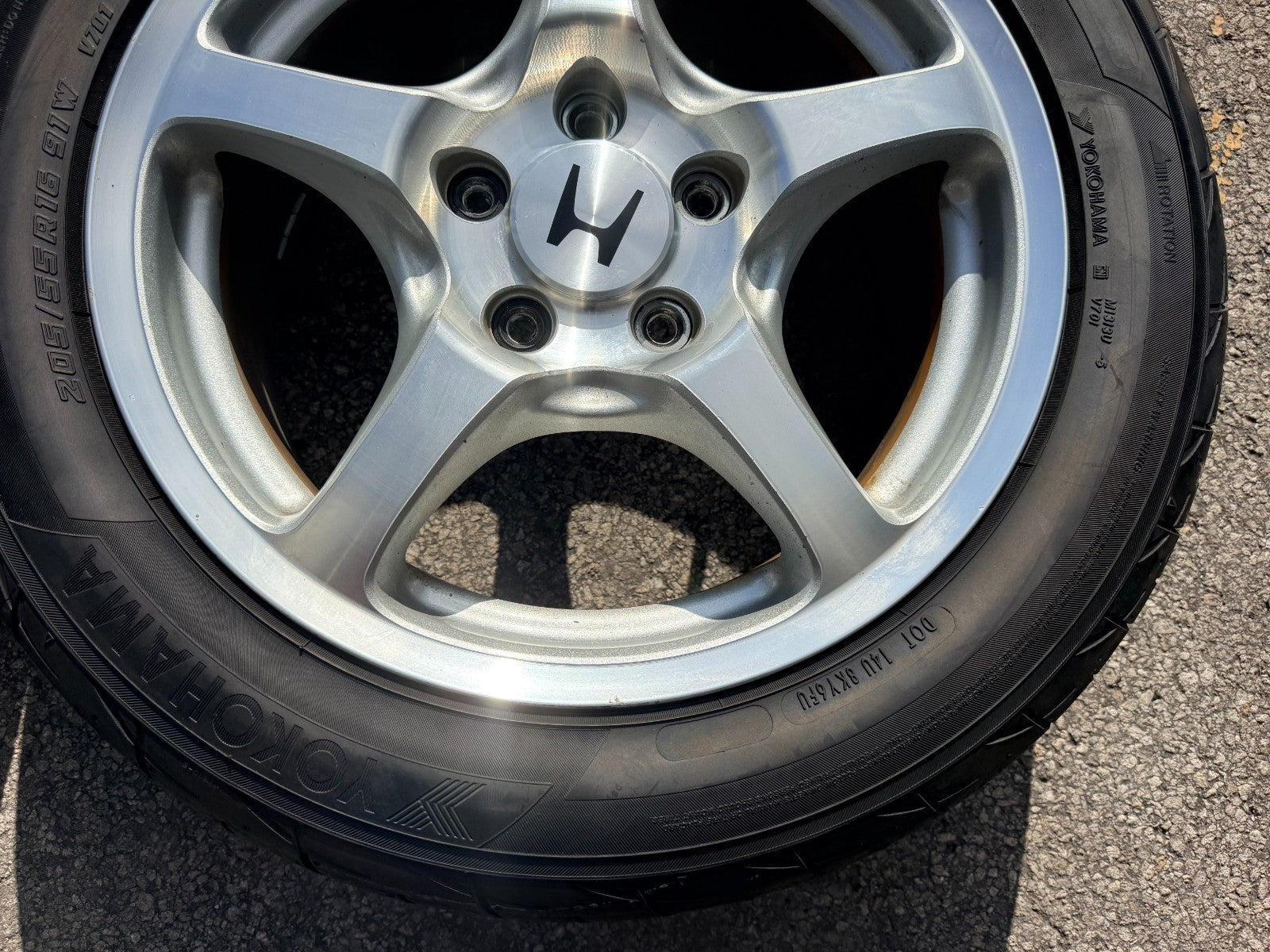 00 09 HONDA S2000   AP1 WHEELS RIMS W/ YOKOHOMA ADVAN FLEVA TIRES OEM #3374