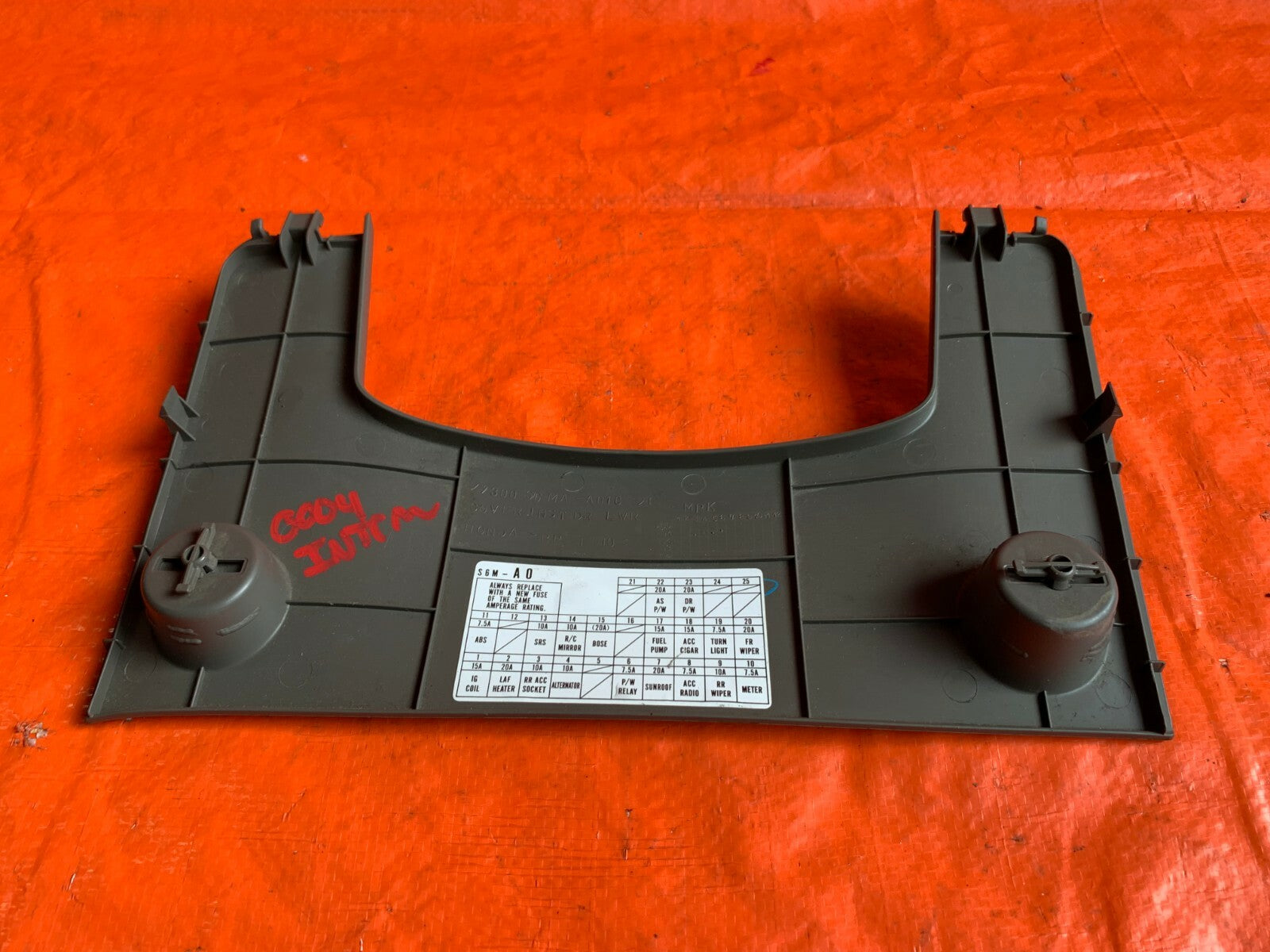 OEM 2004 04 ACURA RSX TYPE S   UNDER COLUMN INTERIOR FUSE PANEL DIAGRAM TRIM 4
