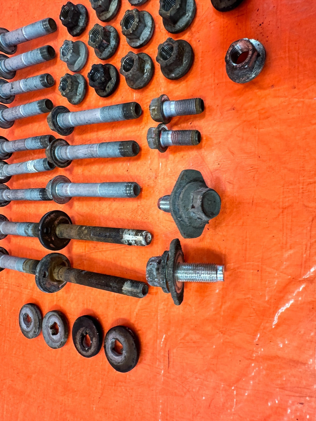 08 15 INFINITI G37 Q60   REAR TRAILING ARM CASTER CAMBER BOLTS HARDWARE OEM 3297