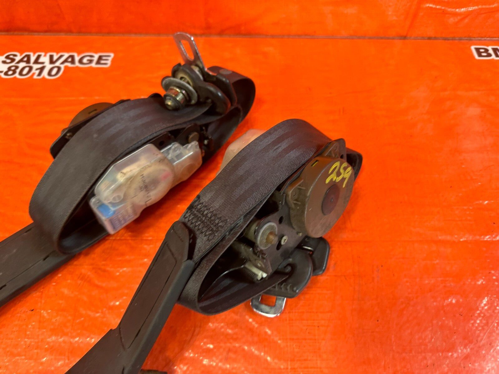 97 01 HONDA PRELUDE   LEFT & RIGHT FRONT SEAT BELTS   OEM FACTORY #2596