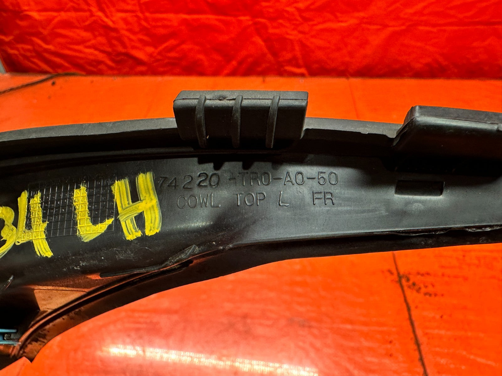 13 15 HONDA CIVIC SI 4D 2.4L LEFT DRIVER FRONT WINDSHIELD COWL TRIM COVER OEM #36