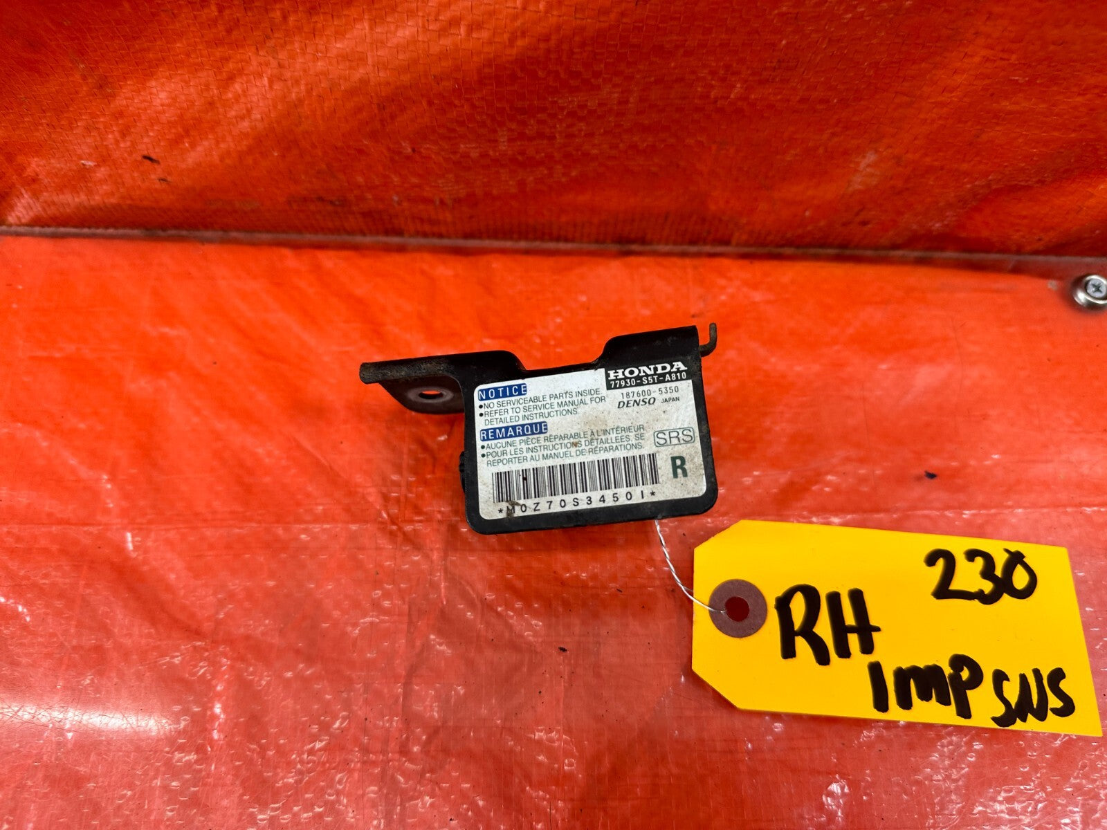 02 05 HONDA CIVIC SI EP3 PASSENGER RIGHT RADIATOR SUPPOER SENSOR OEM #2301
