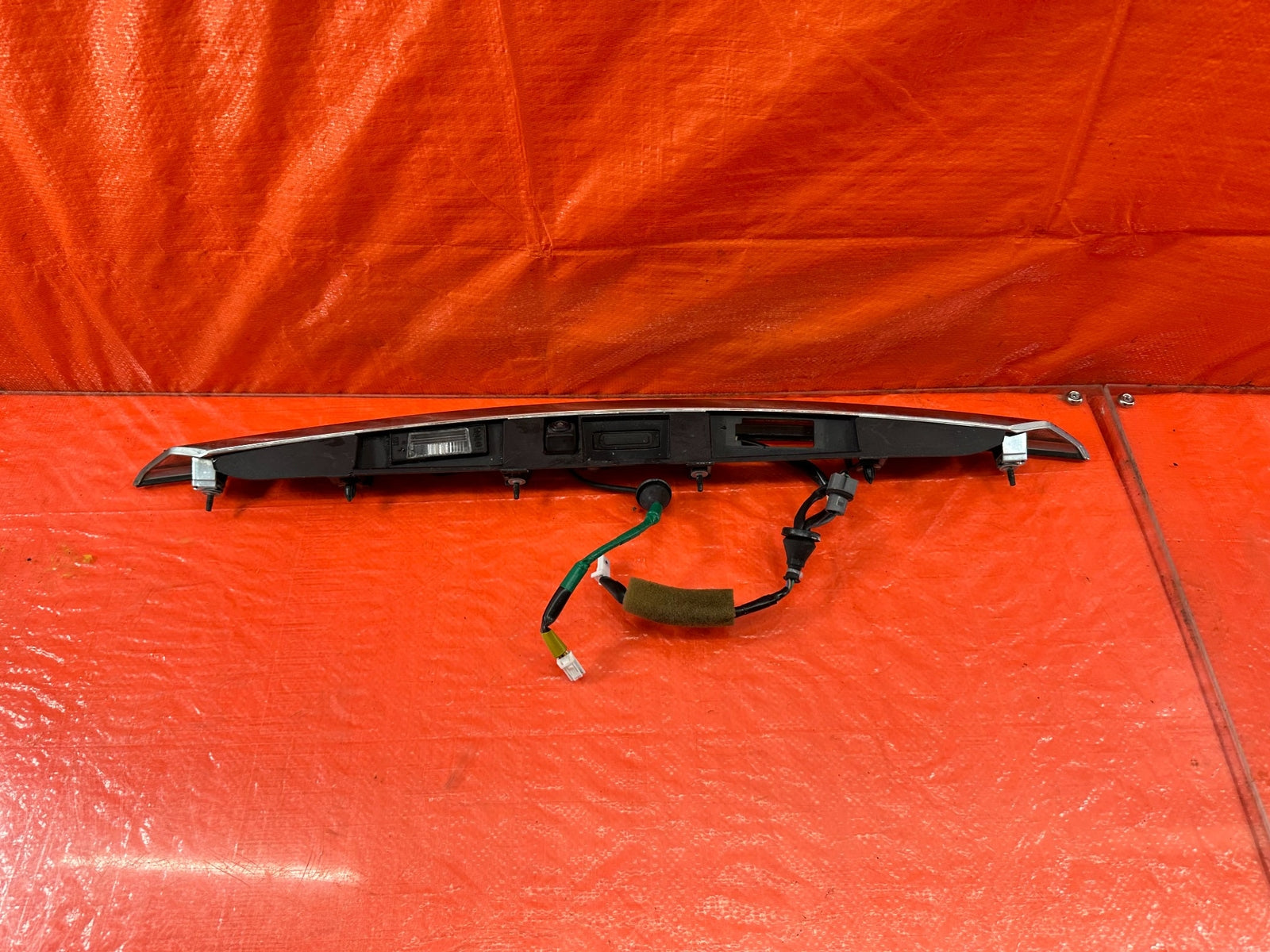 14 17 INFINITI Q50   REAR UPPER TRUNK TRIM W/ BACK UP CAMERA & INFINITI TEXT OEM16