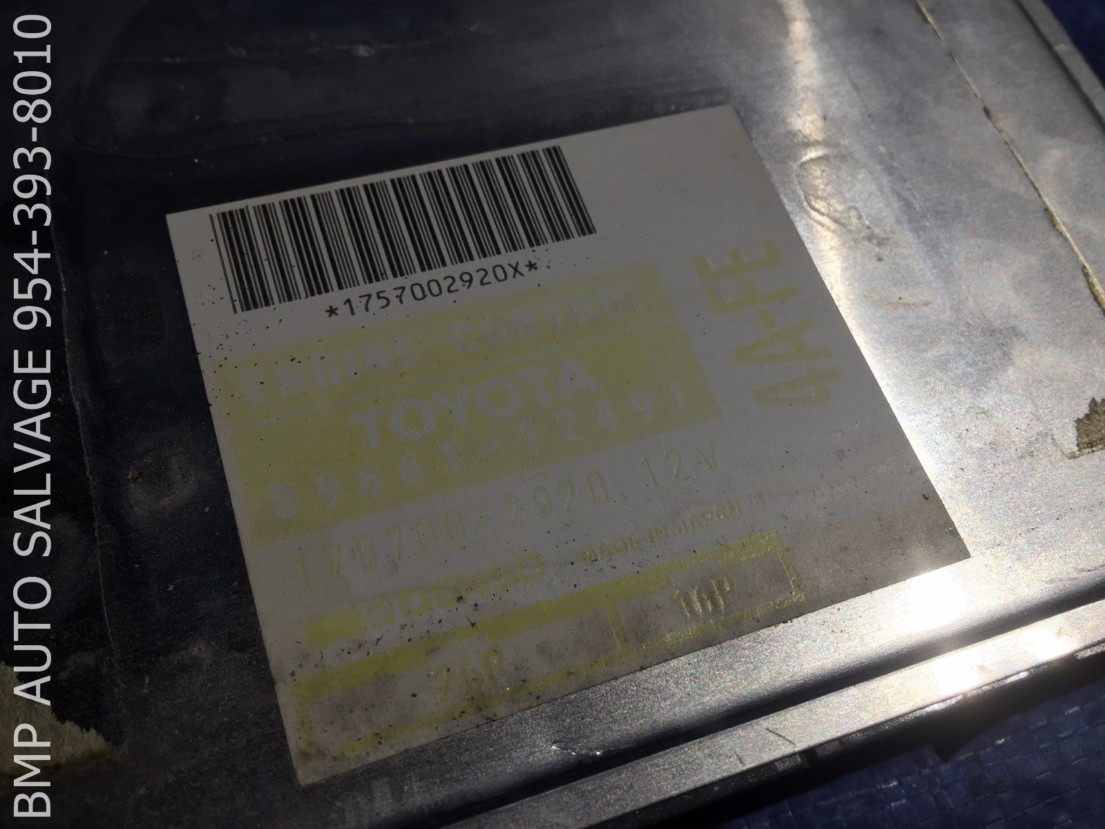 OEM 1992 TOYOTA COROLLA ECU # 89661 12491 ENGINE COMPUTER BRAIN ECM #1112 #XD121