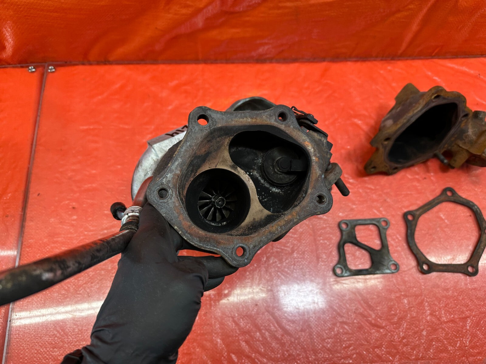 08 15 LANCER EVOLUTION X EVO 10   4B11T FACTORY TURBO CHARGER SET UP   OEM #21420