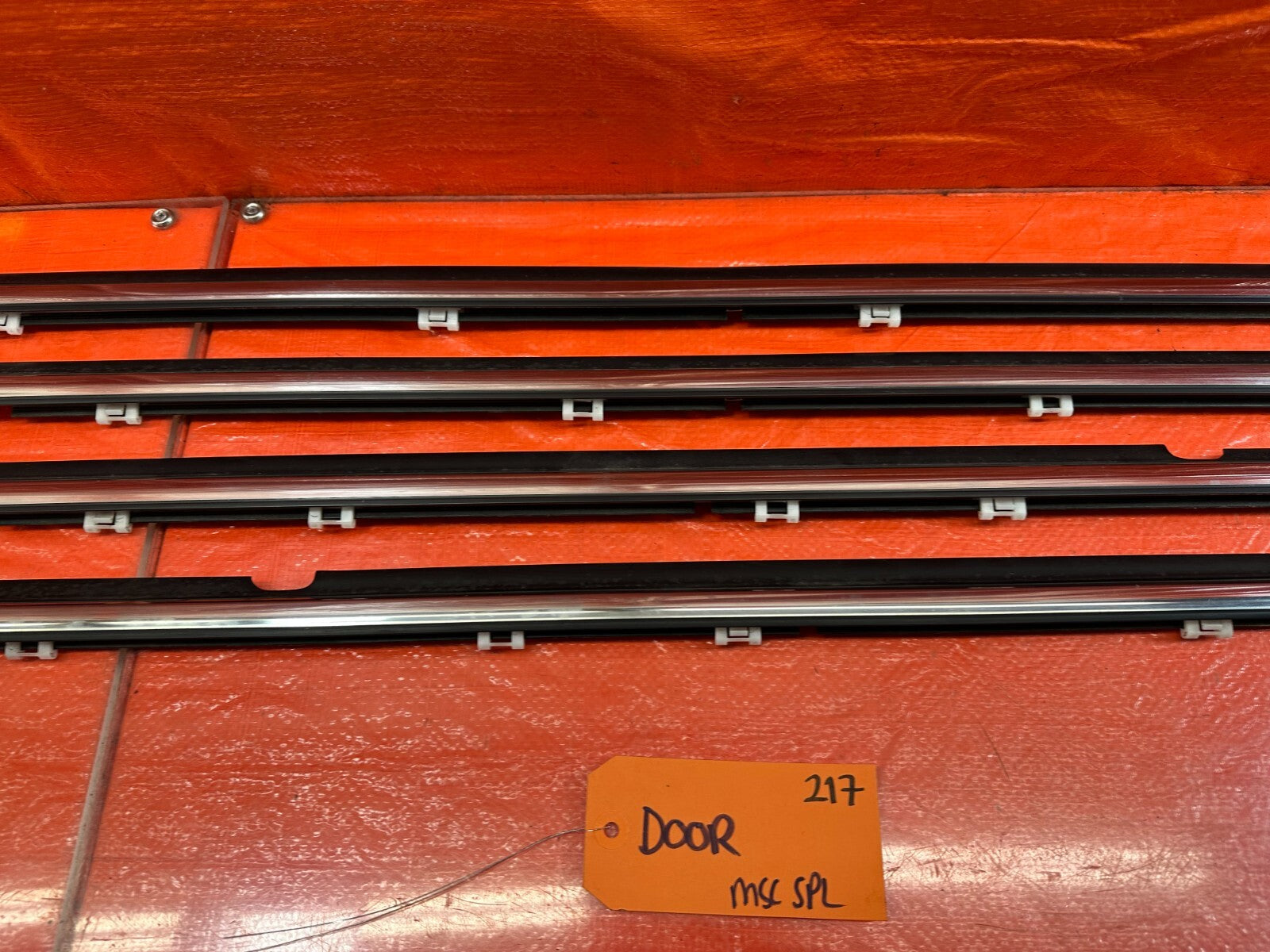 08 15 LANCER EVOLUTION X EVO 10 LEFT RIGHT FRONT REAR CHROME DOOR GLASS TRIM 2177