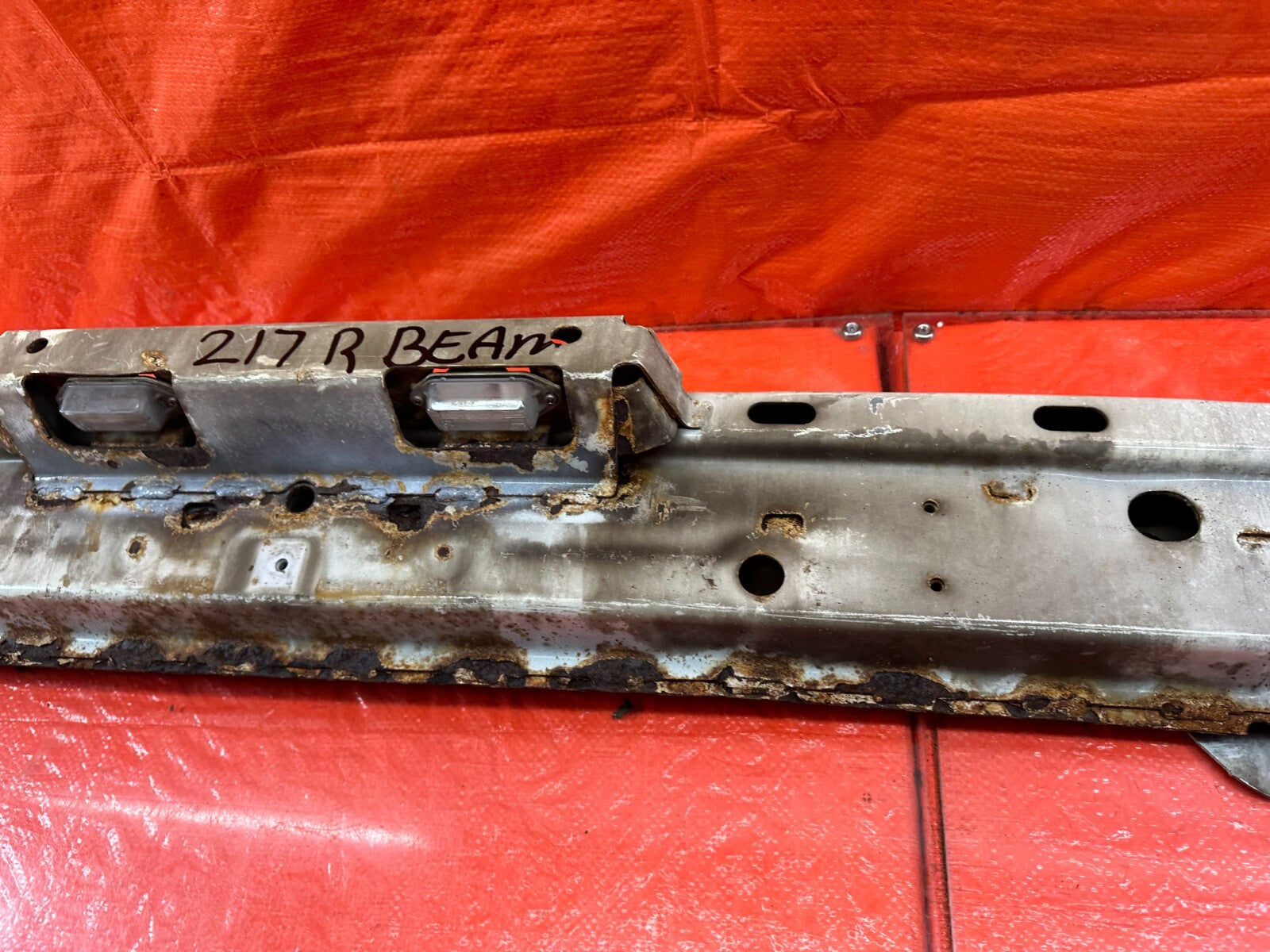 08 15 LANCER EVOLUTION X EVO 10   REAR CRASH BEAM REINFORCEMENT RE BAR   OEM 2173