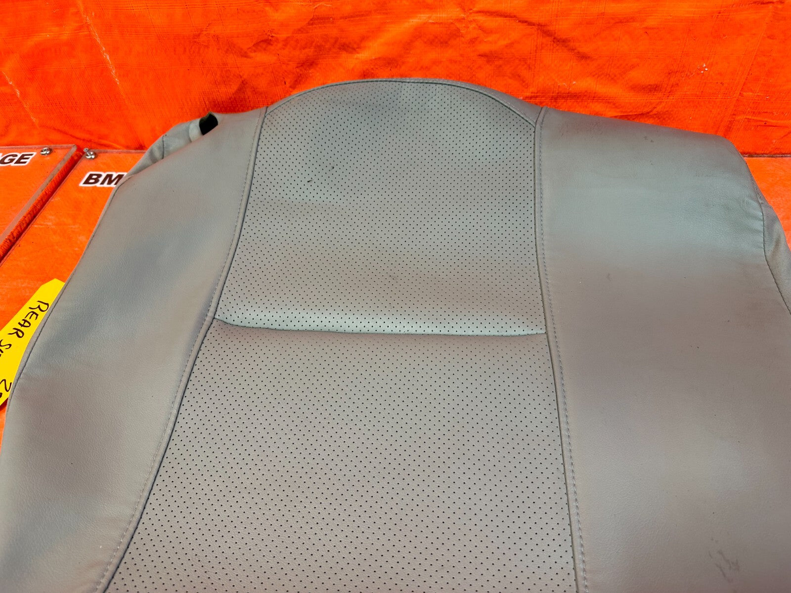 02 04 ACURA RSX GRAY PASSENGER RIGHT REAR UPPER SEAT SKIN LEATHER COVER OEM 2544