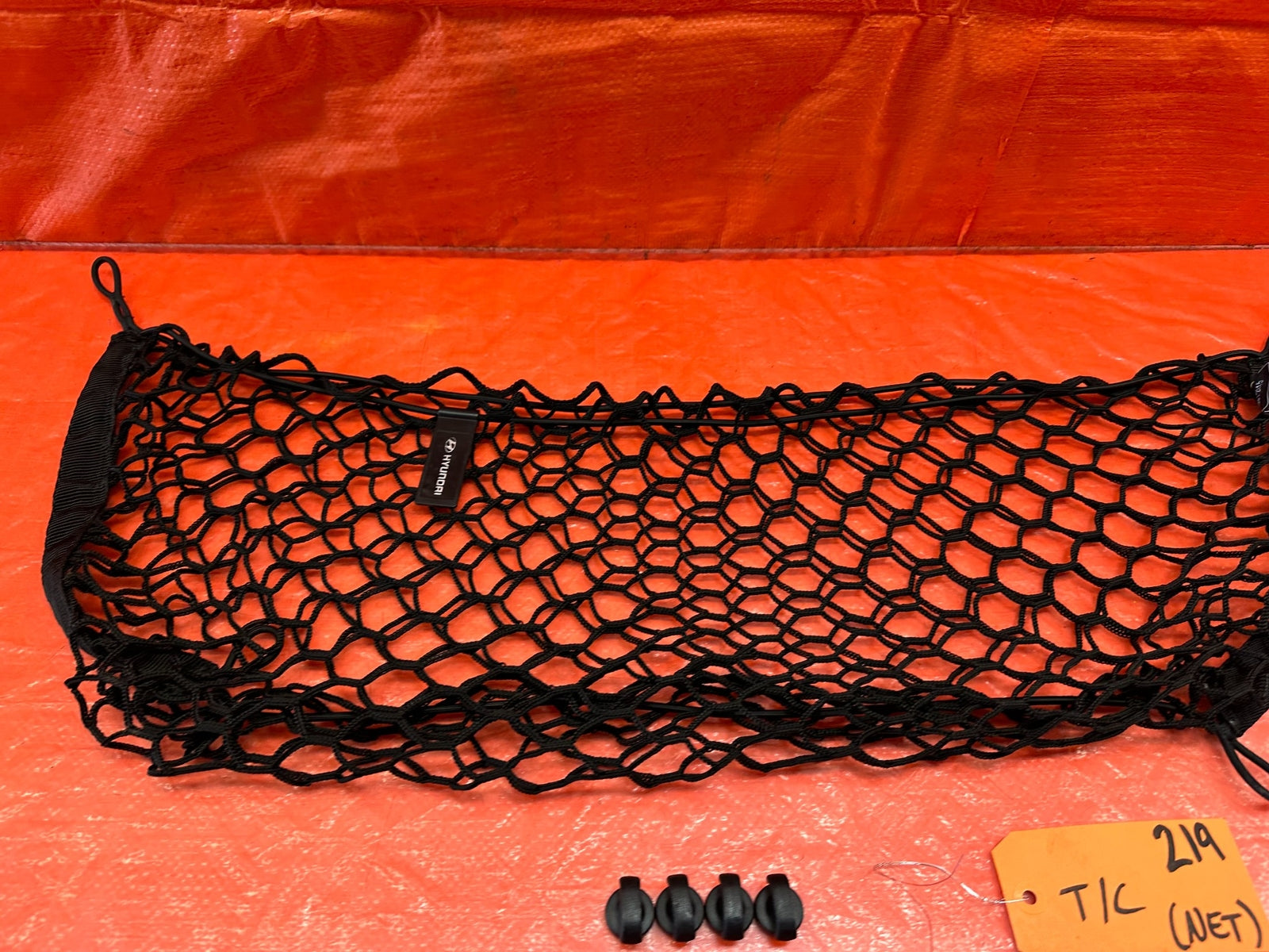 10 16 HYUNDAI GENESIS COUPE   REAR TRUNK / CARGE NET W/ 4 MOUNTING CLIPS OEM 2198