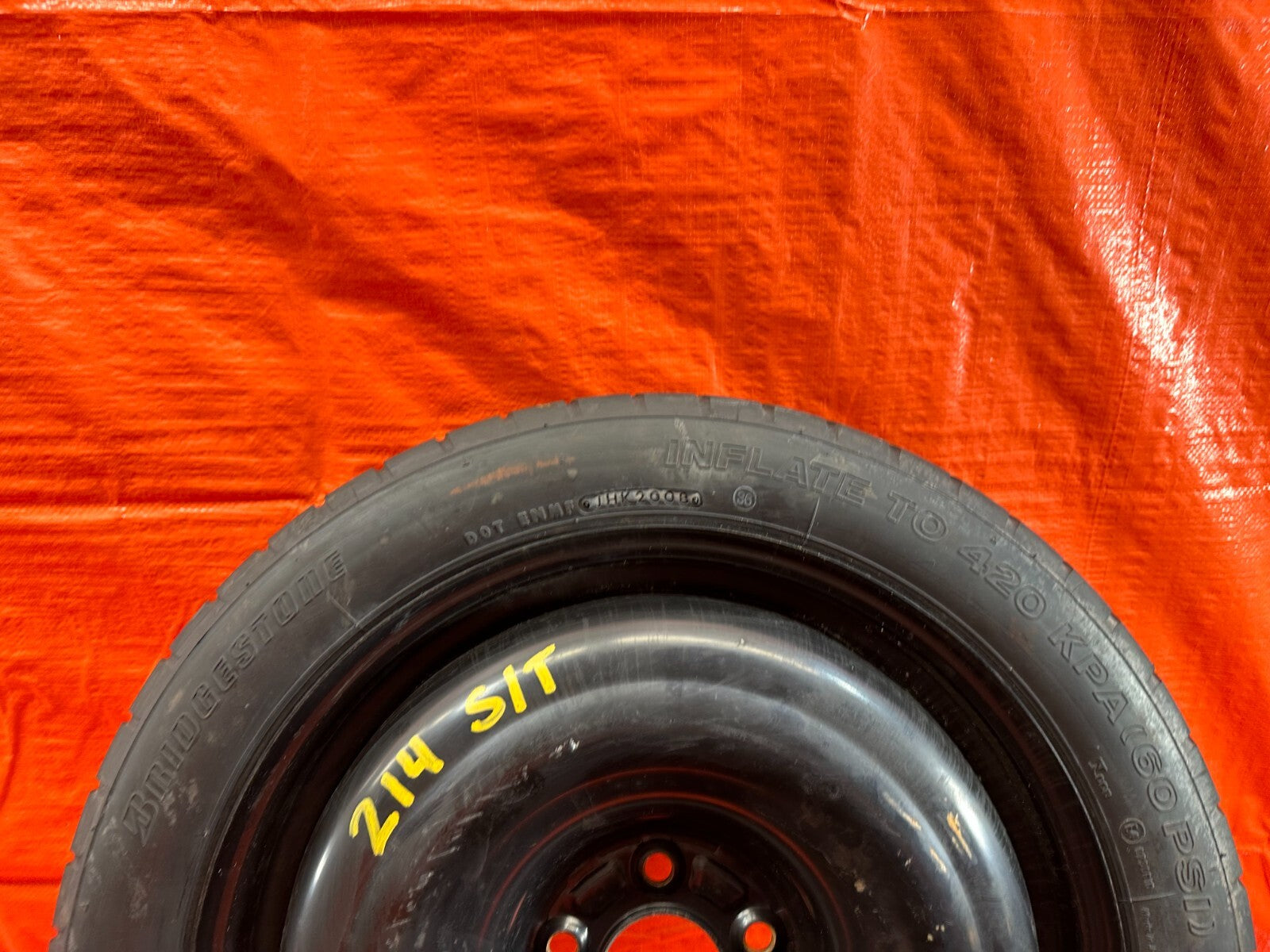 08 15 LANCER EVOLUTION X EVO 10   EMERGENCY SPARE BACK UP TIRE WHEEL RIM OEM 2148