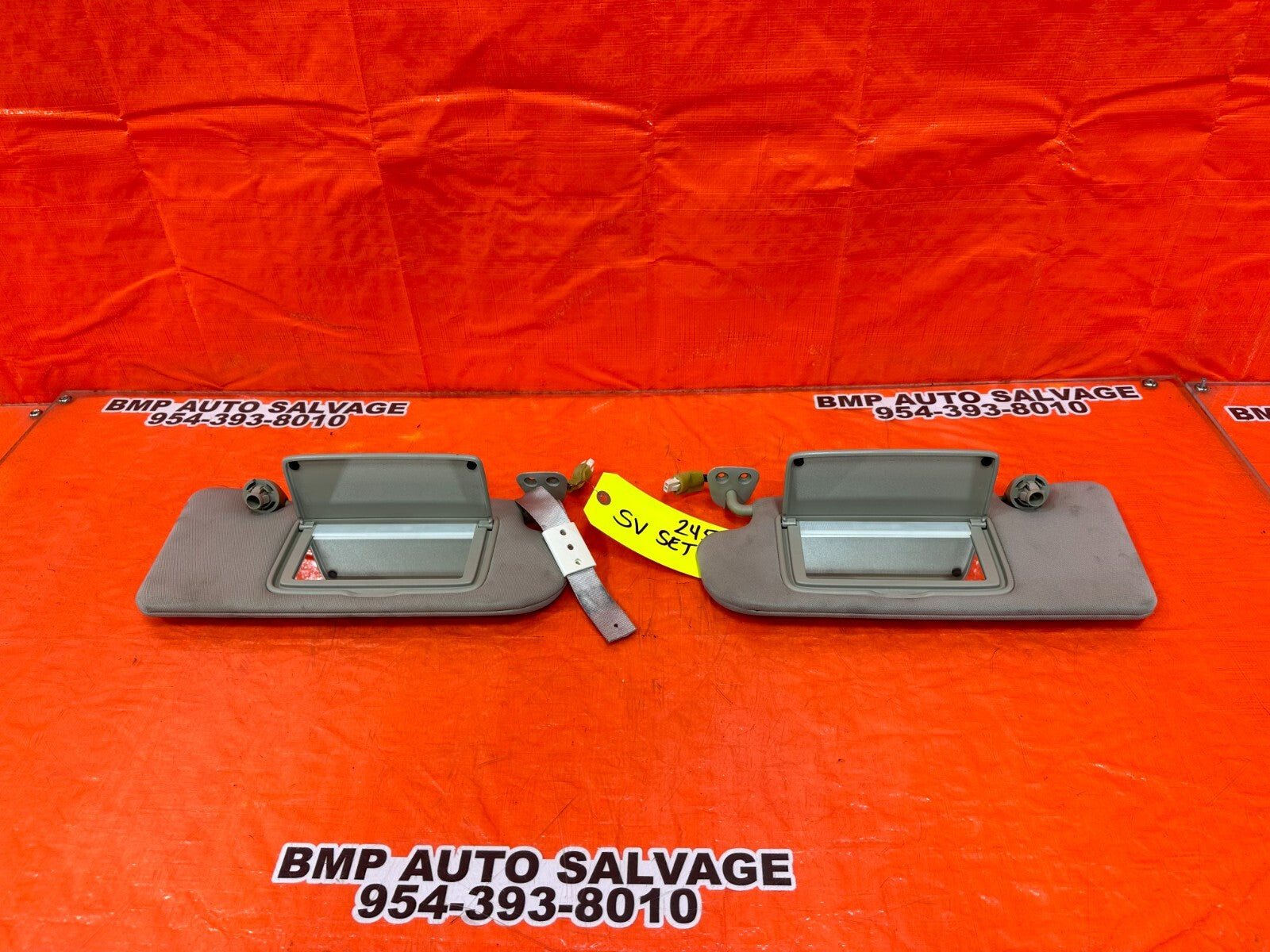 08 15 INFINITI G37 & Q60    LEFT AND RIGHT SUN VISORS PAIR SET OEM FACTORY #24517