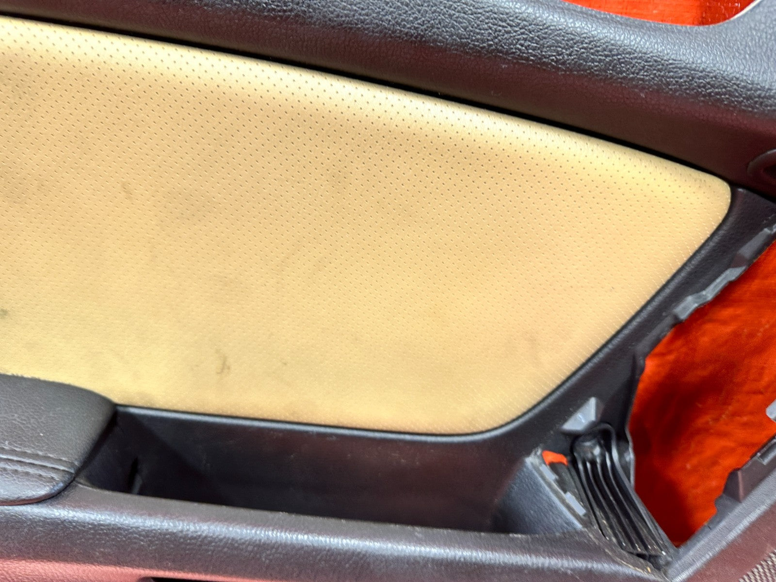 07 11 MAZDA RX8 RX 8   DRIVER LEFT DOOR PANEL TRIM CARD   BLACK TAN   OEM #3038
