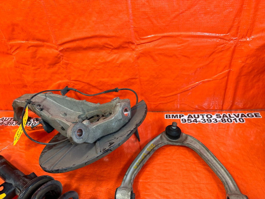 08 15 INFINITI G37 COUPE RWD LEFT FRONT SPINDLE W/ CONTROL ARMS & SHOCK OEM #23210