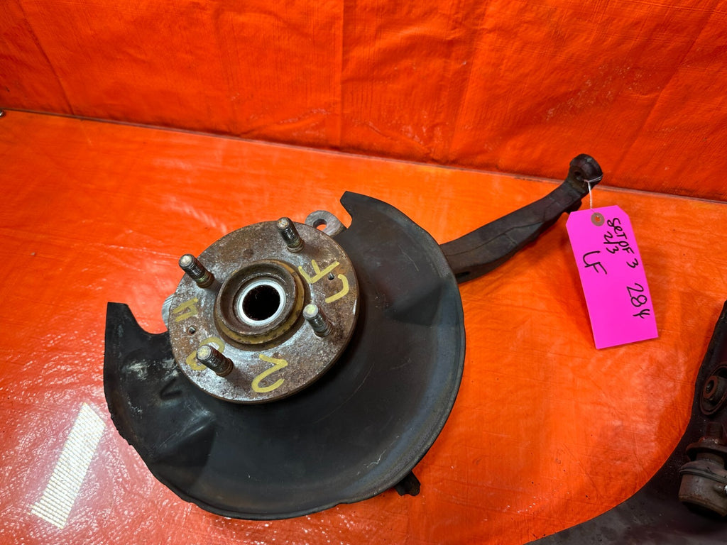 99 00 HONDA CIVIC SI EM1 LEFT FRONT SPINDLE KNUCKLE HUB W/ CONTROL ARMS OEM 2848
