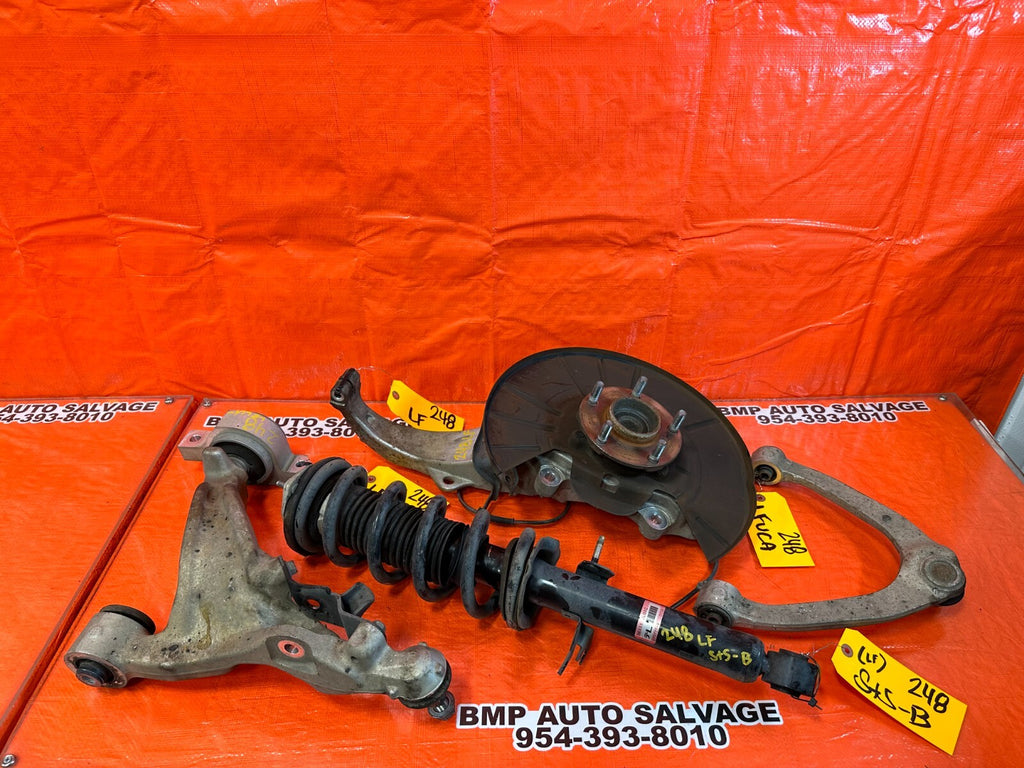 08 15 INFINITI G37 COUPE RWD LEFT FRONT SPINDLE W/ CONTROL ARMS & SHOCK OEM #2320