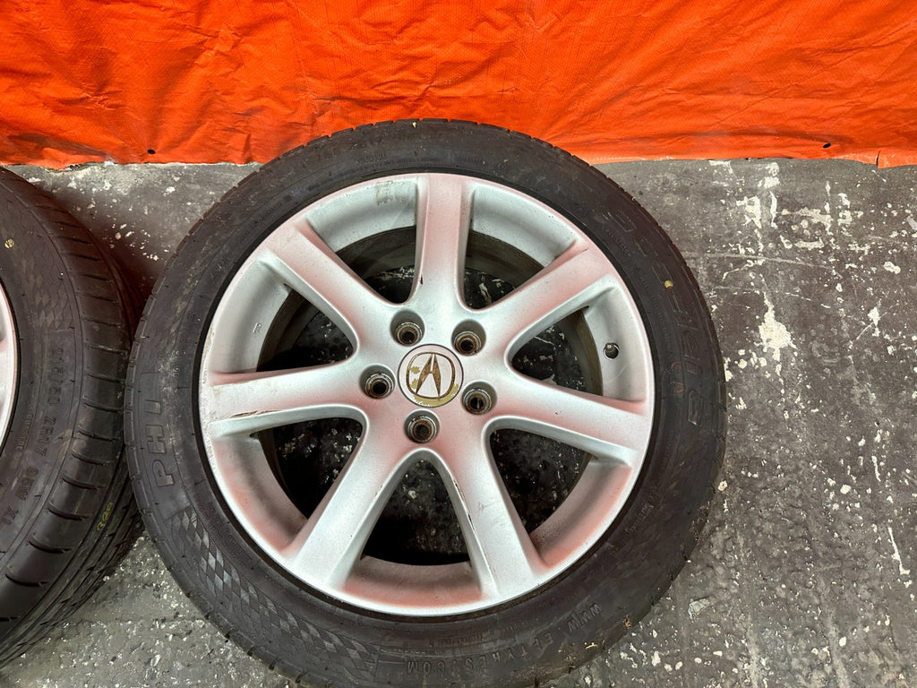04 08 ACURA TSX 17 INCH WHEELS  W/ GOOD TIRES RIMS ALLOY OEM #3304